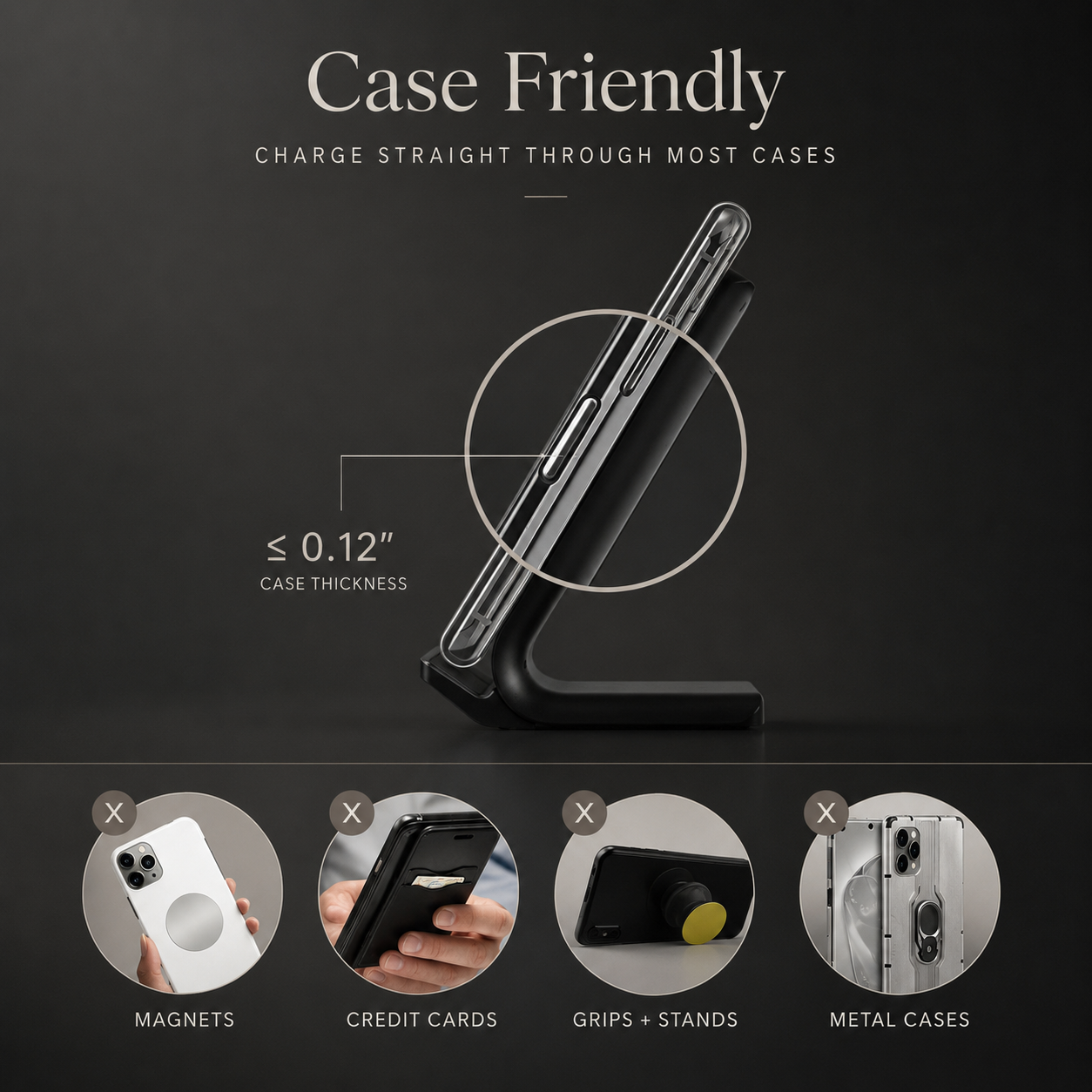 Premium Wireless Charger Fast Charging Foldable Charging Stand Portable Charging Pad Wireless Charging Dock Smartphone Earbuds Compatible