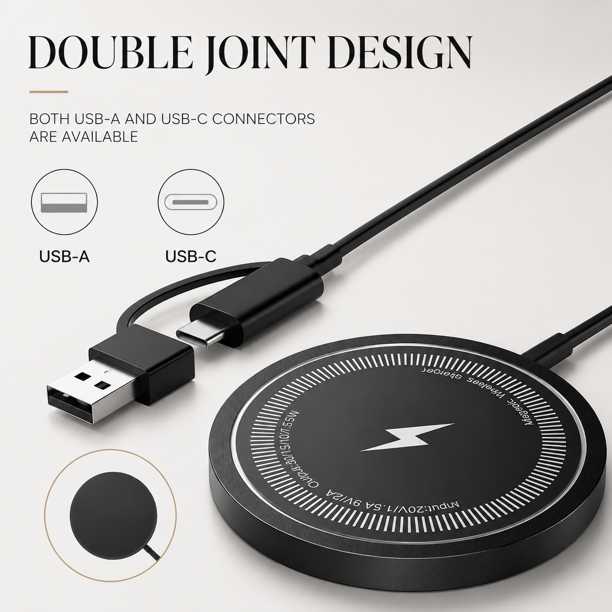 Premium Wireless Charger MagSafe Compatible Fast Charging Magnetic Charging Pad Slim Wireless Charging Dock Smartphone Earbuds Compatible