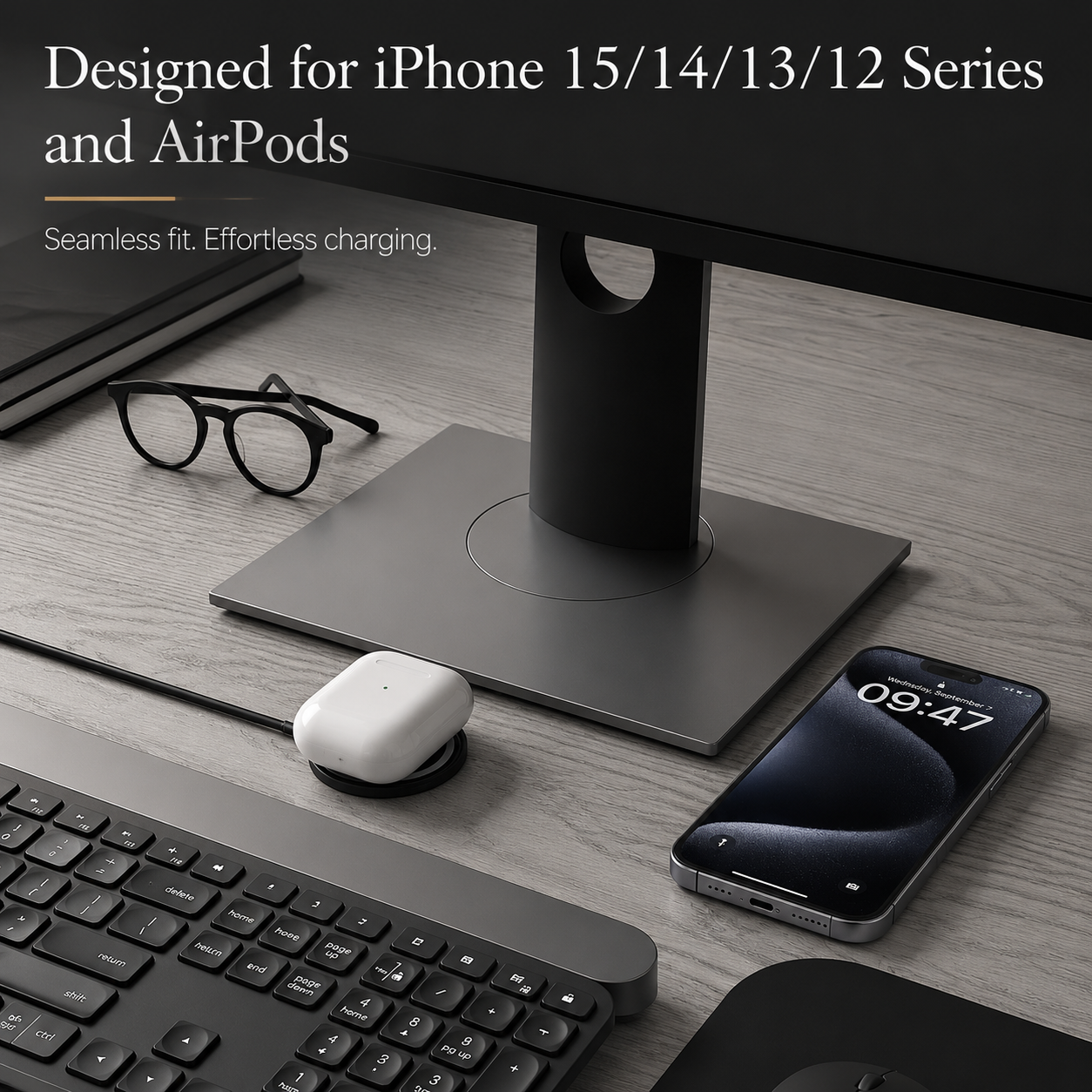 Premium Wireless Charger MagSafe Compatible Fast Charging Magnetic Stand USB C PD Smartphone Charging Dock Station