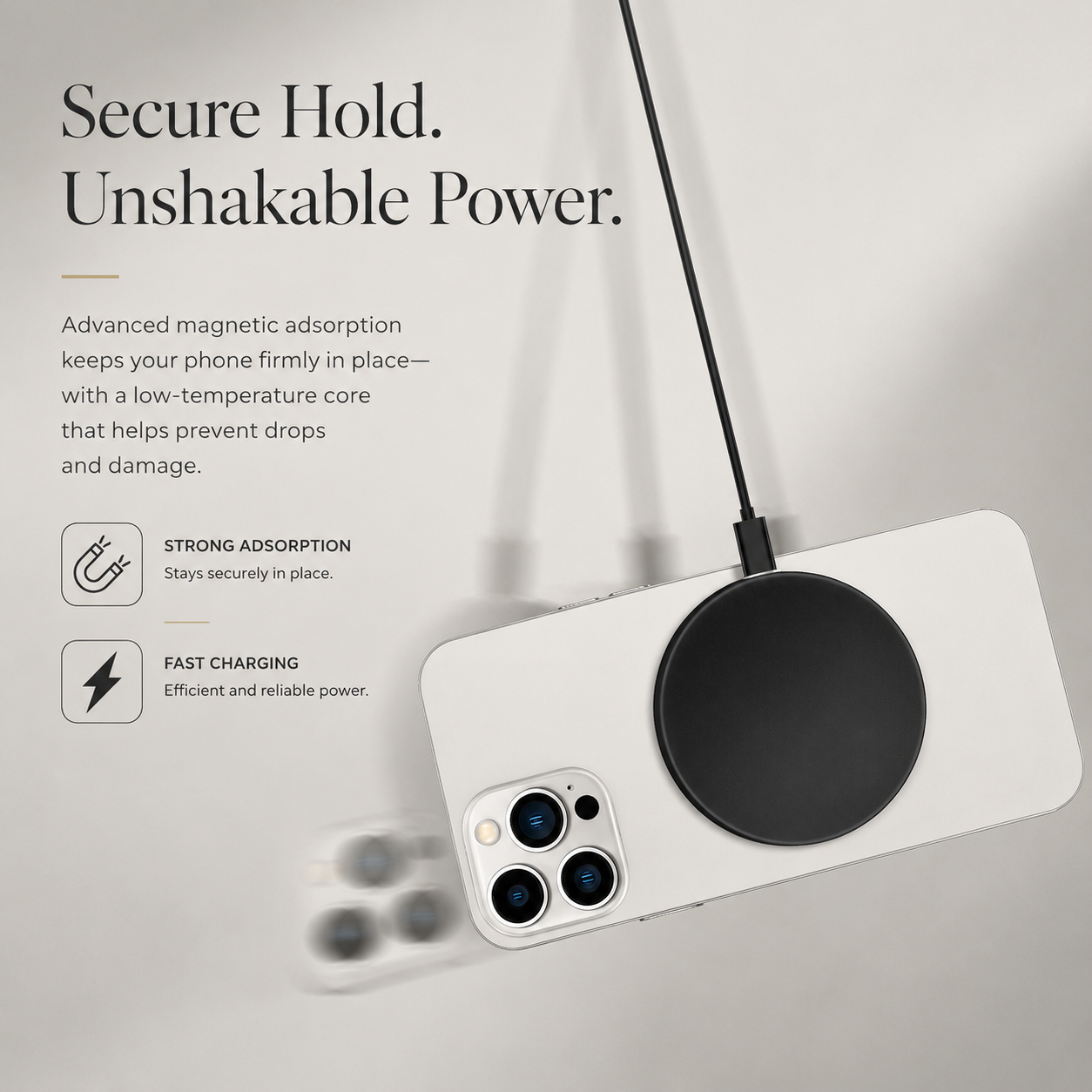 Premium Wireless Charger MagSafe Compatible Fast Charging Magnetic Stand USB C PD Smartphone Charging Dock Station