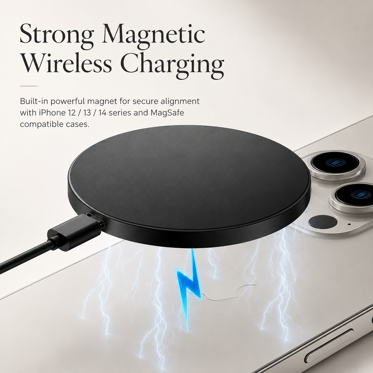 Premium Wireless Charger MagSafe Compatible Fast Charging Magnetic Stand USB C PD Smartphone Charging Dock Station