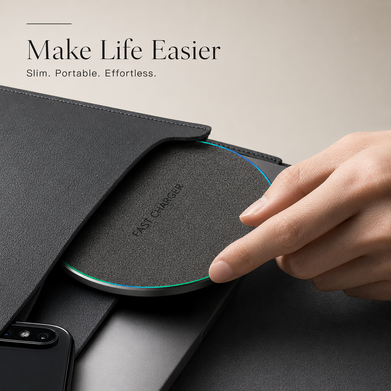 Premium Wireless Charger MagSafe Compatible Fast Charging Pad USB C Qi Wireless Charging Slim Design