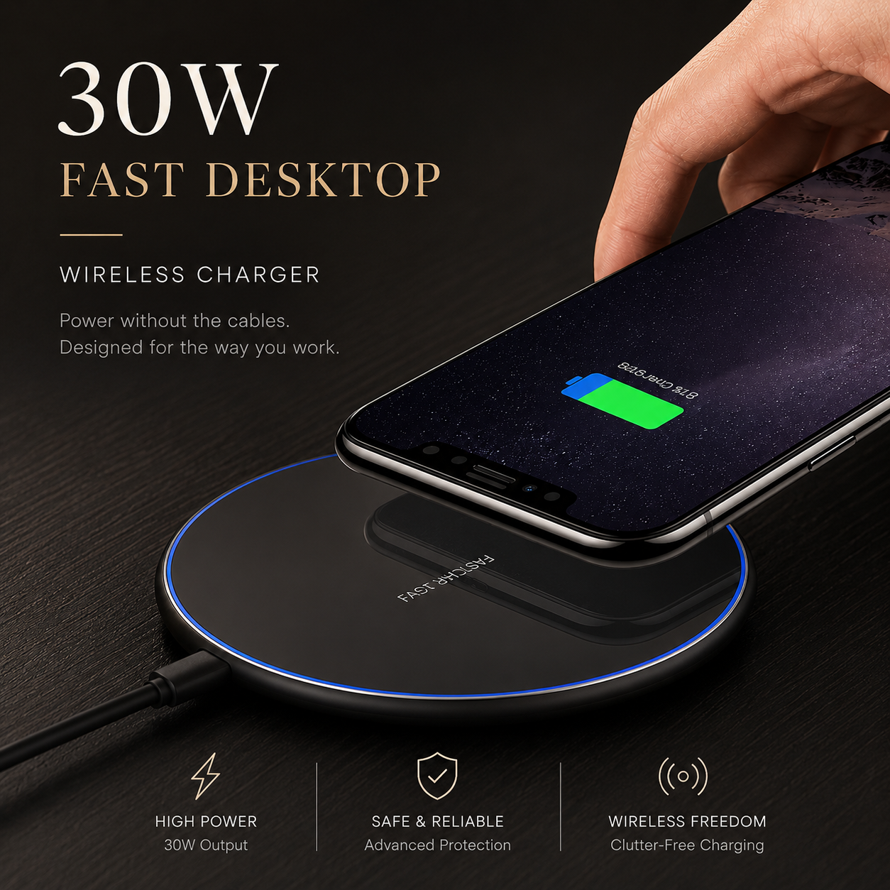 Premium Wireless Charger MagSafe Compatible Fast Charging Pad USB C Qi Wireless Charging Slim Design