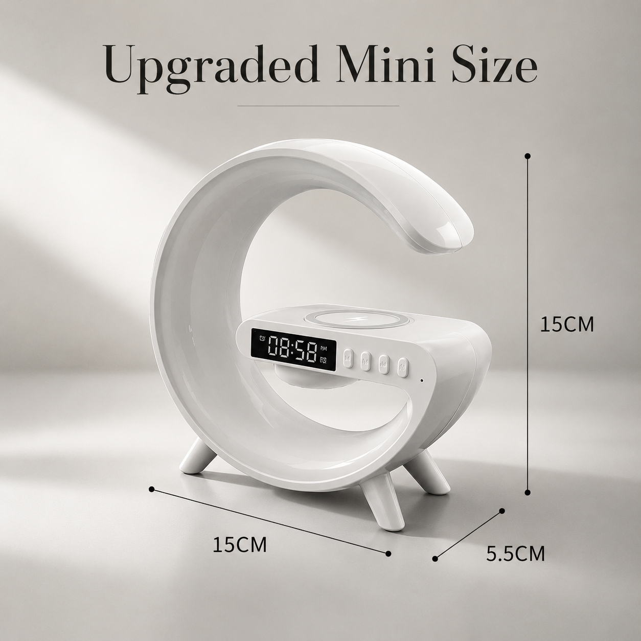 Premium Wireless Charging Station Fast Charging Dock RGB LED Bluetooth Speaker Clock USB C Multi Device Charger
