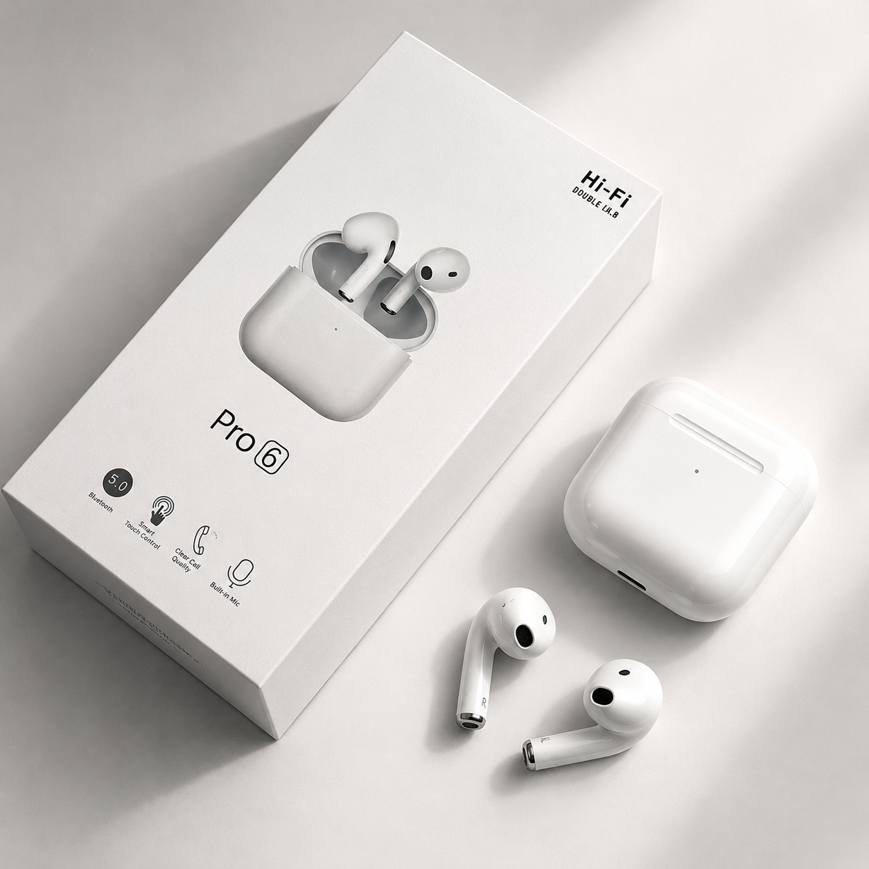 Premium Wireless Earbuds Bluetooth Compatible Touch Control Stereo Sound Sport Headset Mini In Ear Design