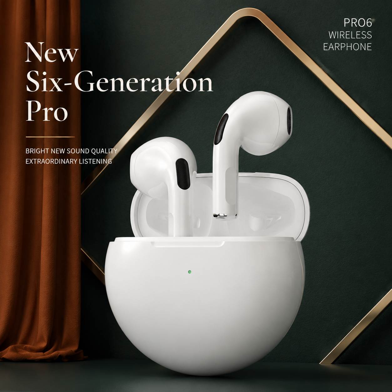 Premium Wireless Earbuds Bluetooth Compatible Touch Control Stereo Sound Sport Headset Mini In Ear Design