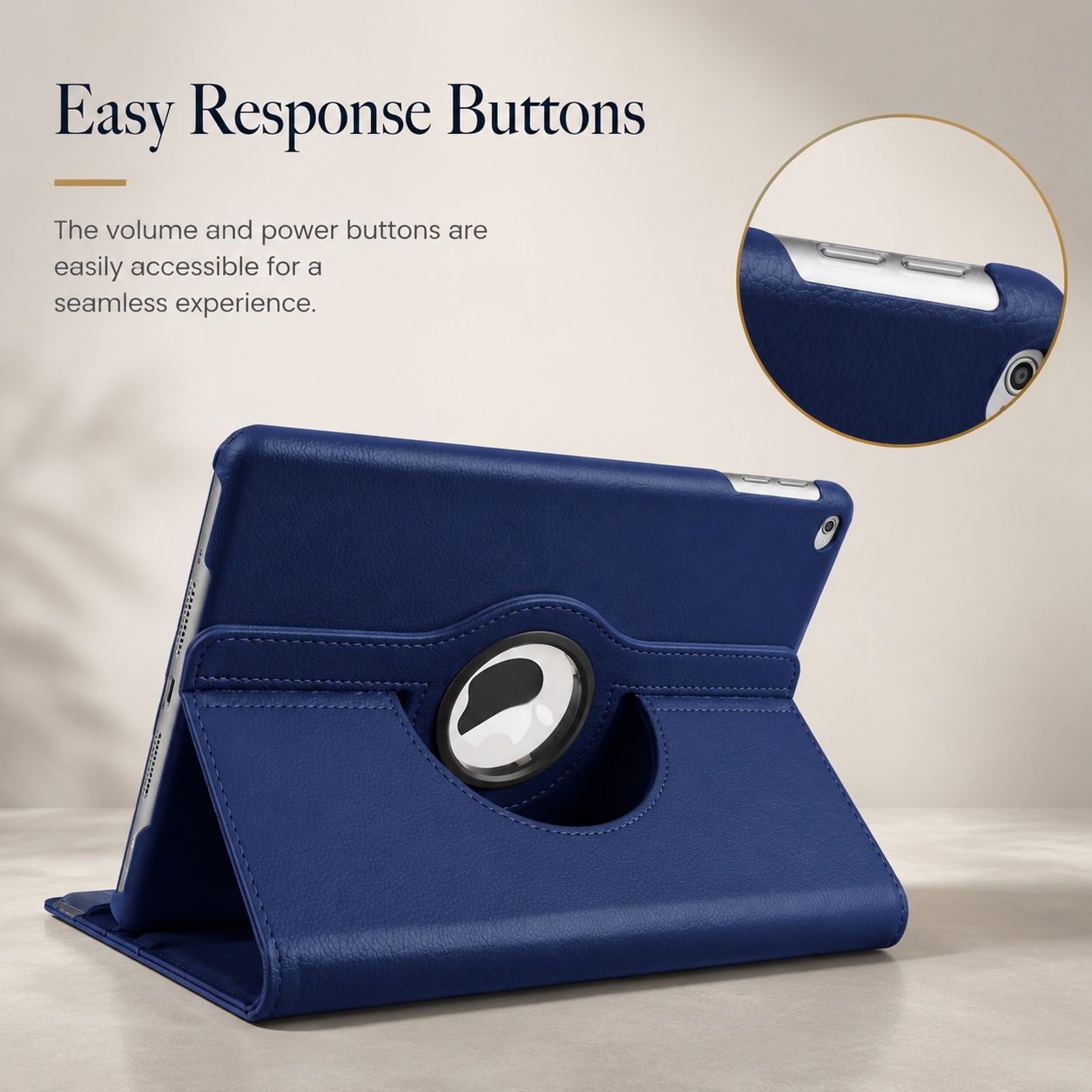 Premium iPad Case 360 Rotating Stand PU Leather Smart Cover Protective Tablet Case Multi Angle Viewing Support