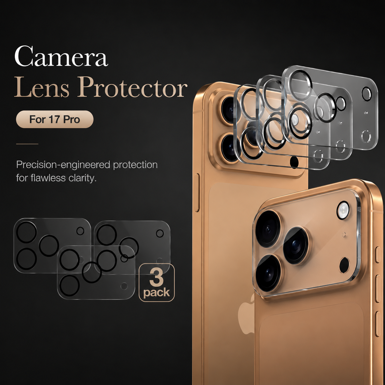 Premium iPhone Camera Lens Protector 9H Tempered Glass Ultra Clear Scratch Resistant Drop Protection Precision Fit Cover