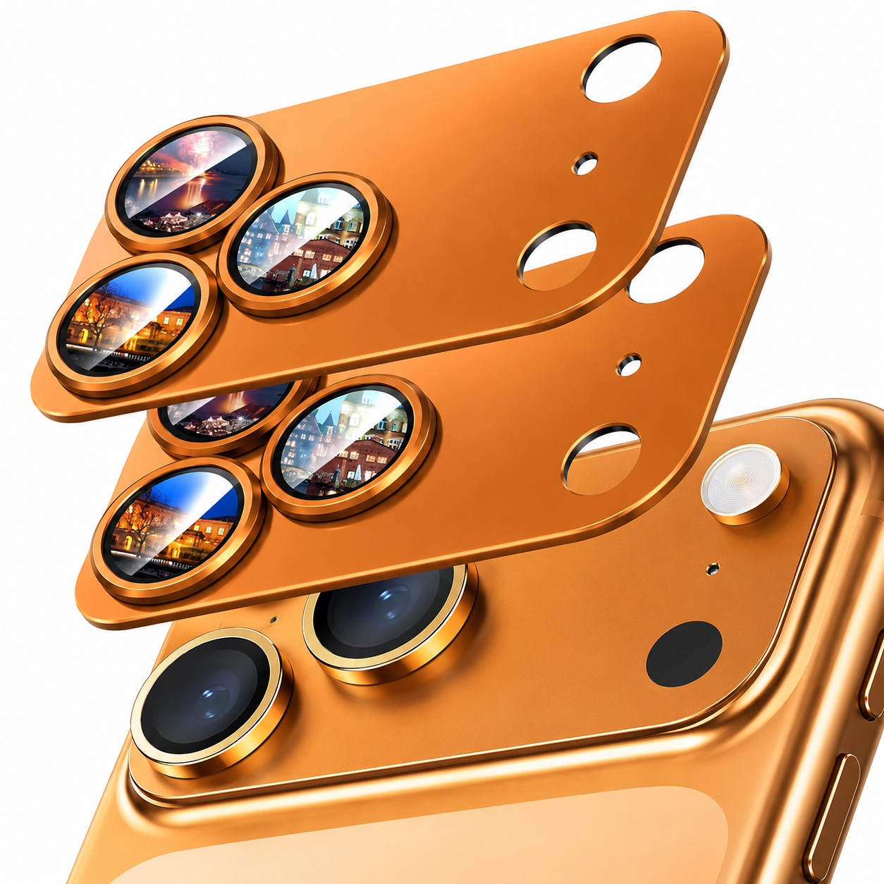 Premium iPhone Camera Lens Protector Tempered Glass Alloy Ring Shatterproof Scratch Resistant Shockproof Precision Fit Protective Cover