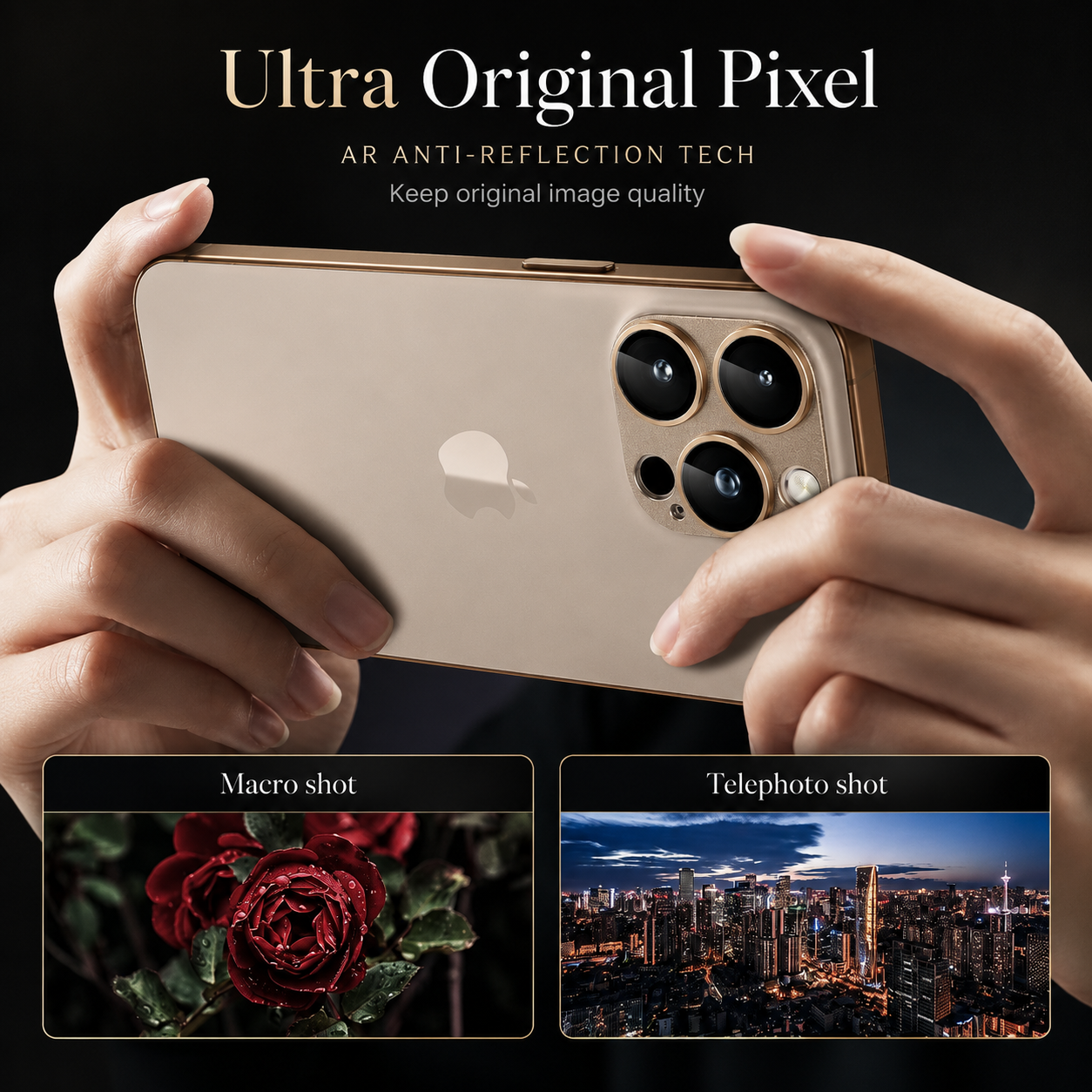 Premium iPhone Camera Lens Protector Tempered Glass Alloy Ring Shatterproof Scratch Resistant Shockproof Precision Fit Protective Cover