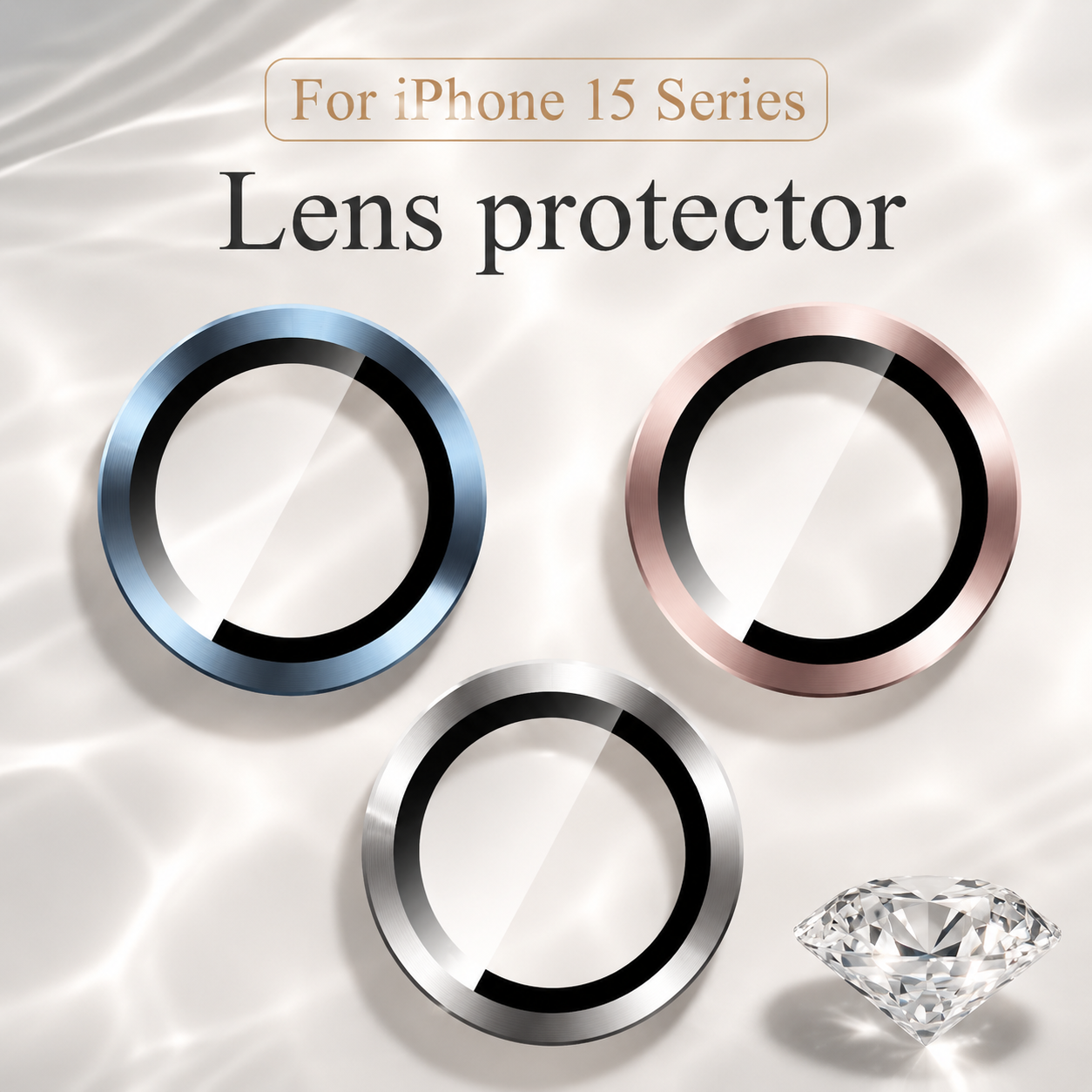 Premium iPhone Camera Lens Protector Tempered Glass Metal Ring Scratch Resistant Shockproof Anti Dust Precision Fit Protective Cover