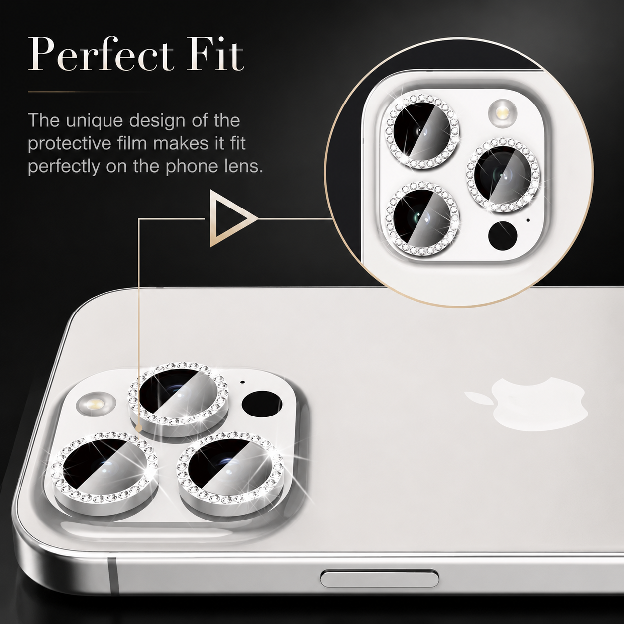 Premium iPhone Camera Lens Protector Tempered Glass Metal Ring Scratch Resistant Shockproof Anti Dust Precision Fit Protective Cover