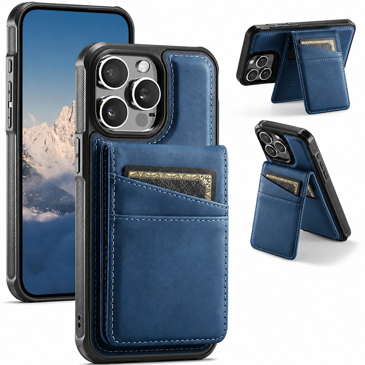Premium iPhone Case 2-in-1 Magnetic Detachable Wallet Flip Cover Card Holder Full Protection