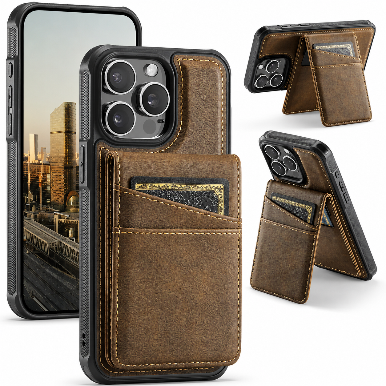 Premium iPhone Case 2-in-1 Magnetic Detachable Wallet Flip Cover Card Holder Full Protection