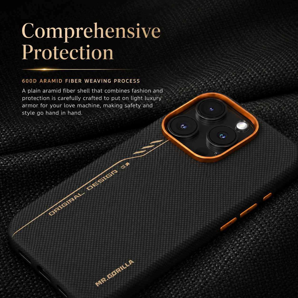 Premium iPhone Case 600D Aramid Fiber Kevlar Cover Magnetic Shockproof Anti Fingerprint Anti Scratch Protection