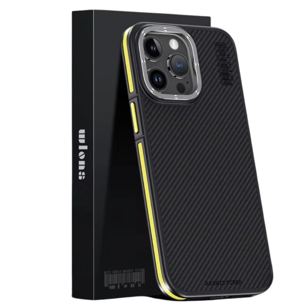Premium iPhone Case 600D Kevlar Series Magnetic Cover with Metal Camera Ring Shockproof Half Wrapped PC TPU Protective Design