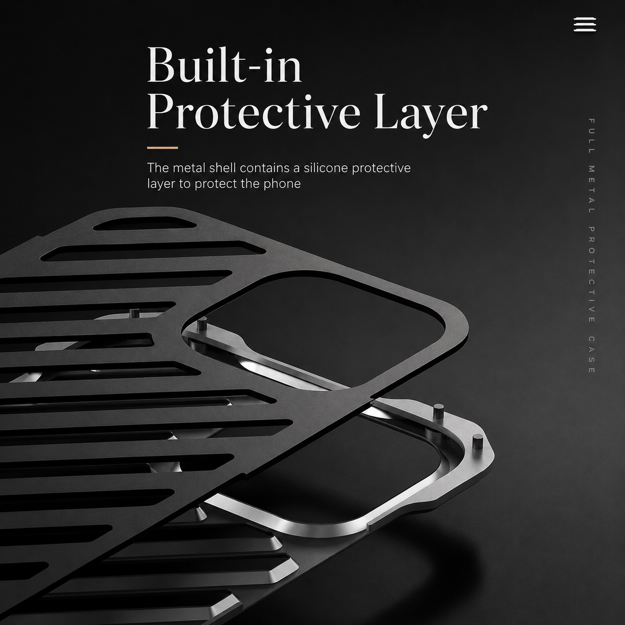 Premium iPhone Case Aluminum Alloy Armor Cover CNC Metal Shockproof Dual Layer Anti Fingerprint Protective Case