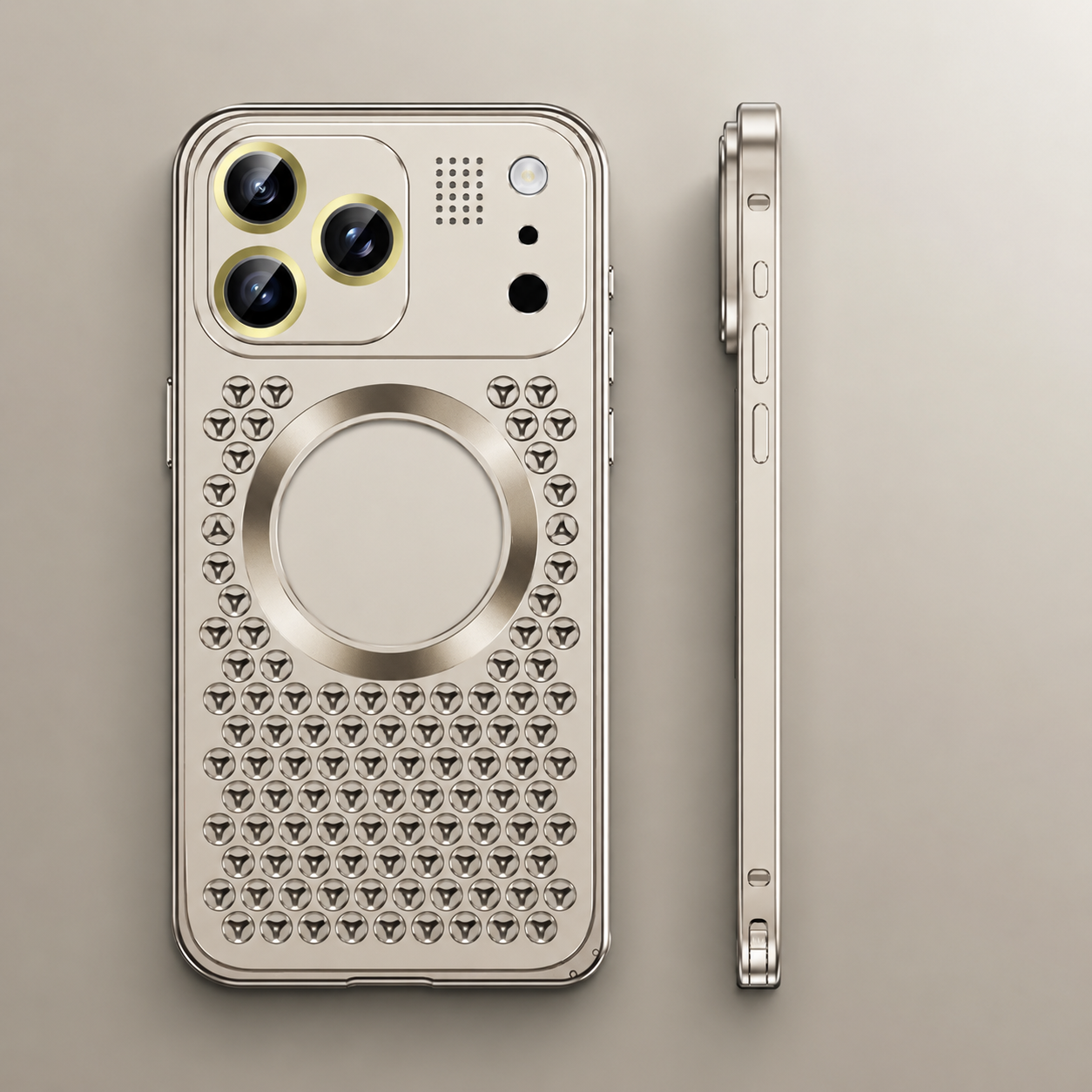 Premium iPhone Case Aluminum Alloy Frame Cover Magnetic Heat Dissipation Shockproof Anti Fall Camera Lens Protection