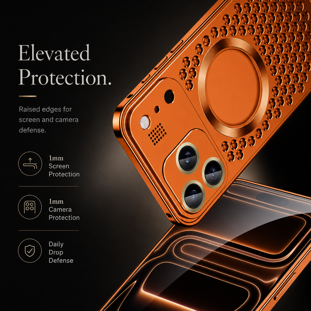 Premium iPhone Case Aluminum Alloy Frame Cover Magnetic Heat Dissipation Shockproof Anti Fall Camera Lens Protection