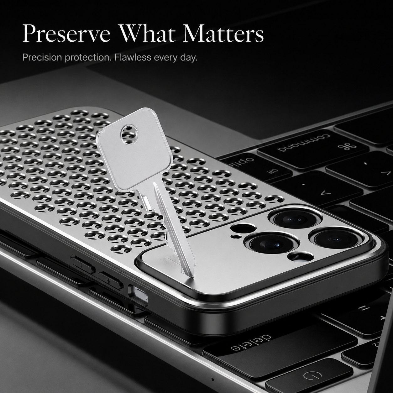 Premium iPhone Case Aluminum Alloy Protective Cover Breathable Metal Design Anti Fingerprint Scratch Resistant Slim Frame