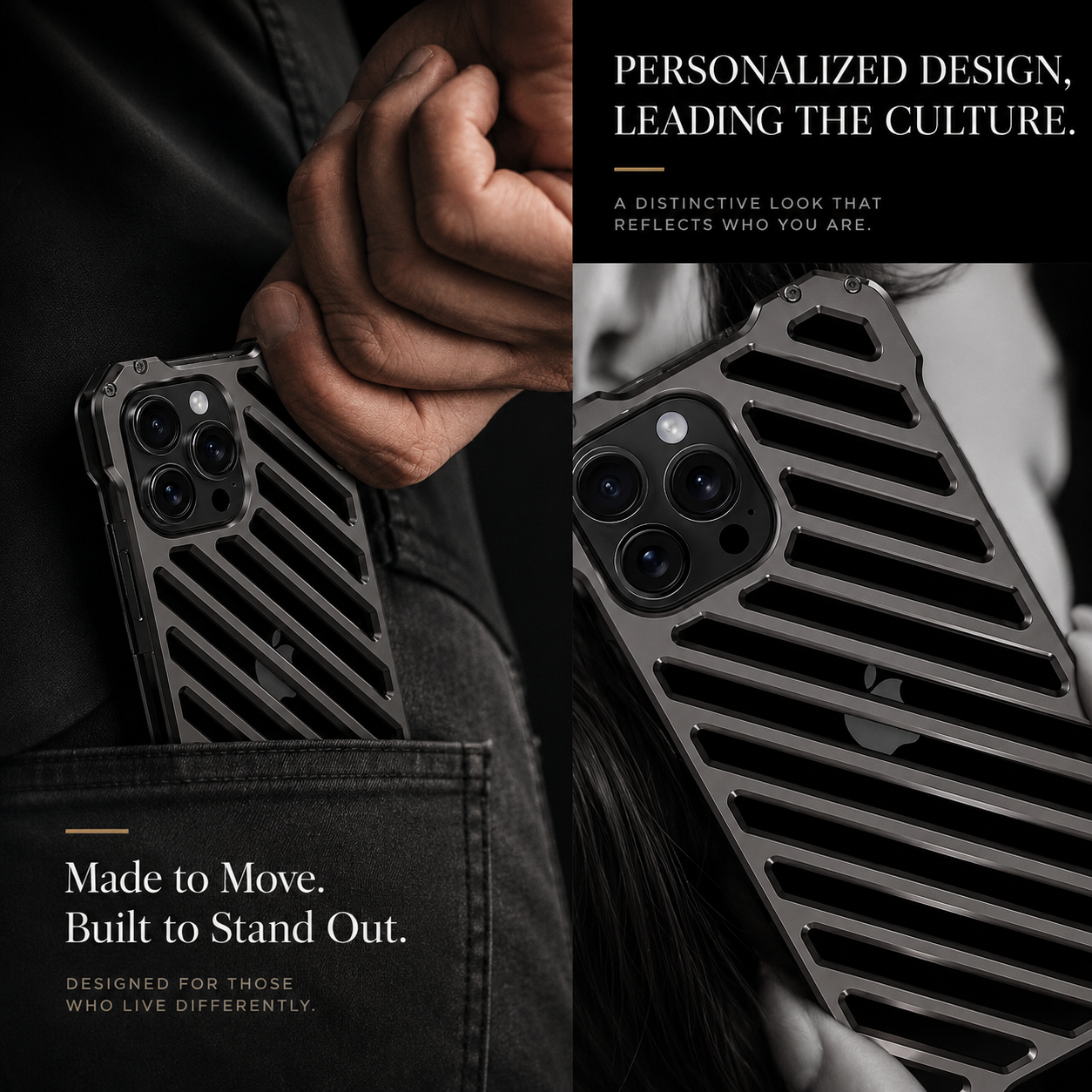 Premium iPhone Case Aluminum Armor Bumper Shockproof Metal Gear Transparent Hard Cover Camera Lens Protection Case