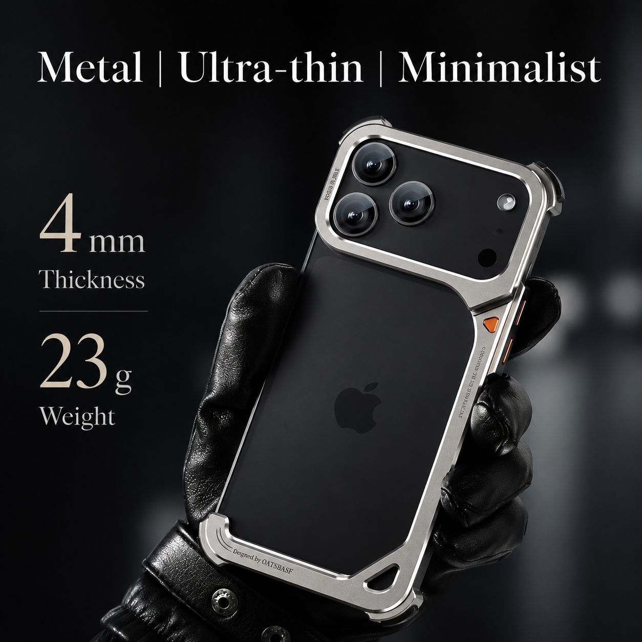 Premium iPhone Case Aluminum Frame with Lens Holder MagSafe Wireless Charging Support Slim Drop Protection Metal Design