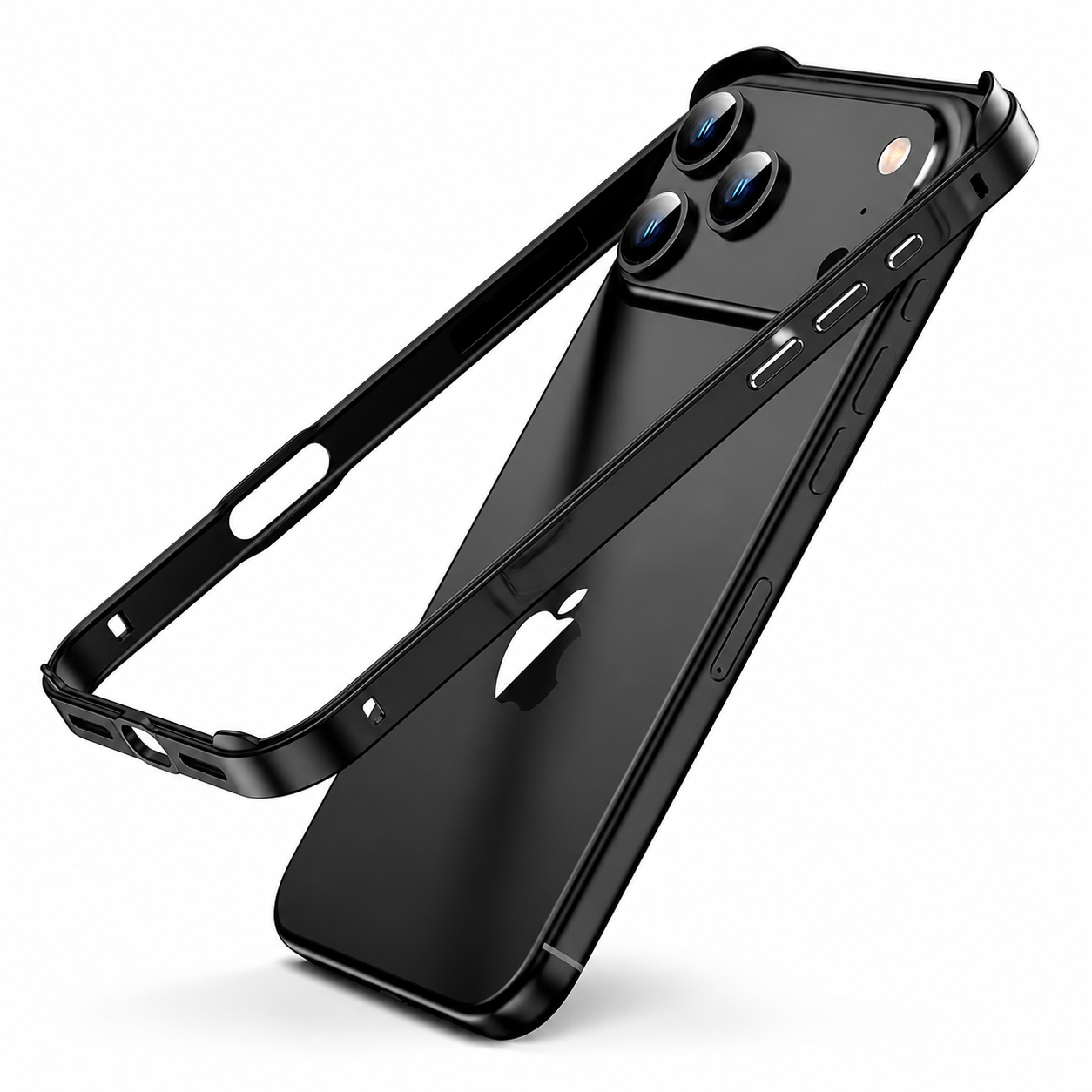 Premium iPhone Case Aluminum Metal Frame Bumper Cover Silicone Protection Shockproof Durable Rugged Edge Protection Case