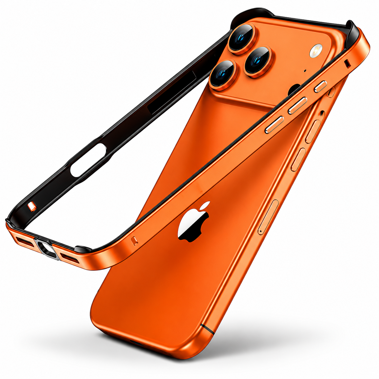Premium iPhone Case Aluminum Metal Frame Bumper Cover Silicone Protection Shockproof Durable Rugged Edge Protection Case