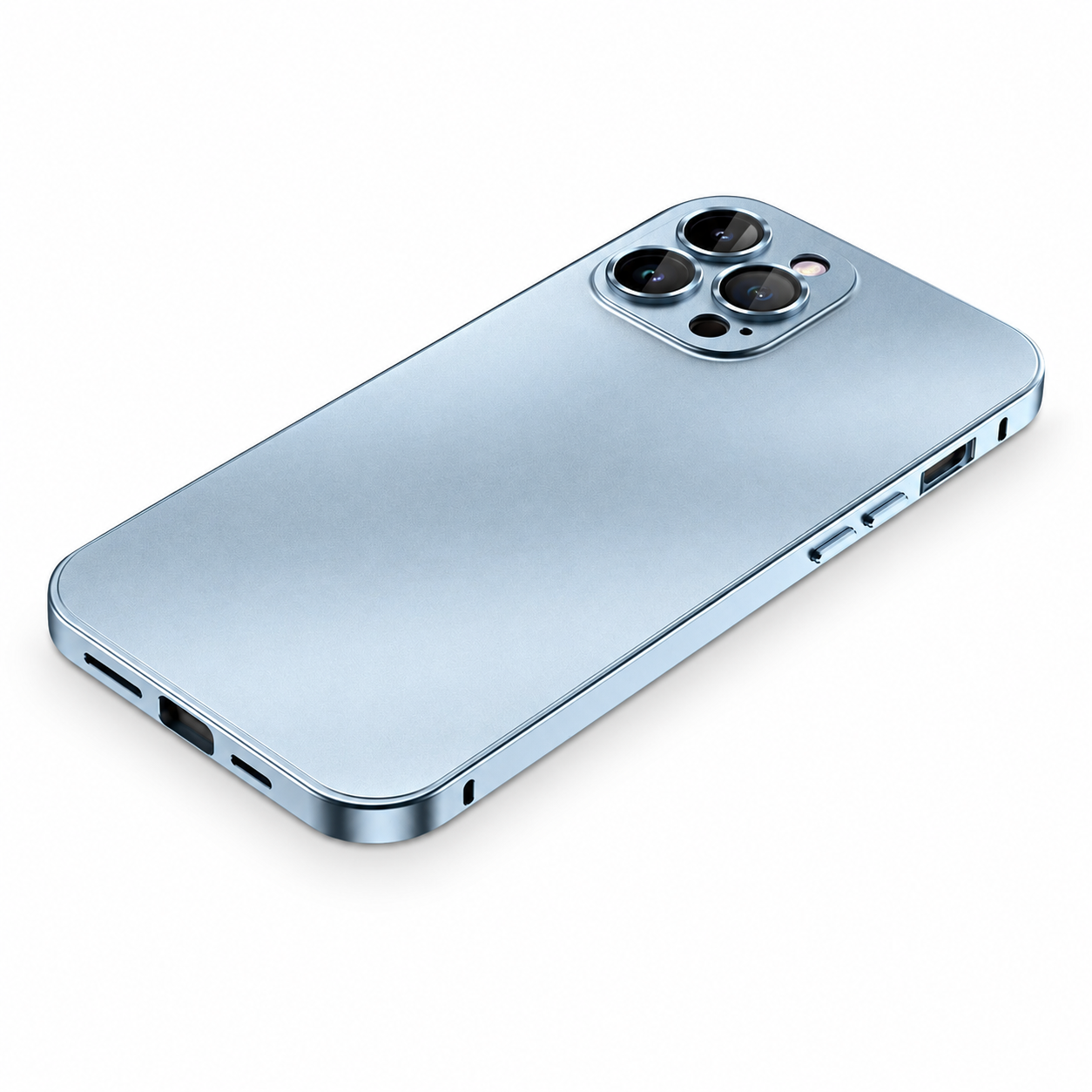 Premium iPhone Case Aluminum Metal Frame Cover Shockproof PC Back Camera Lens Protection Slim Lightweight Design