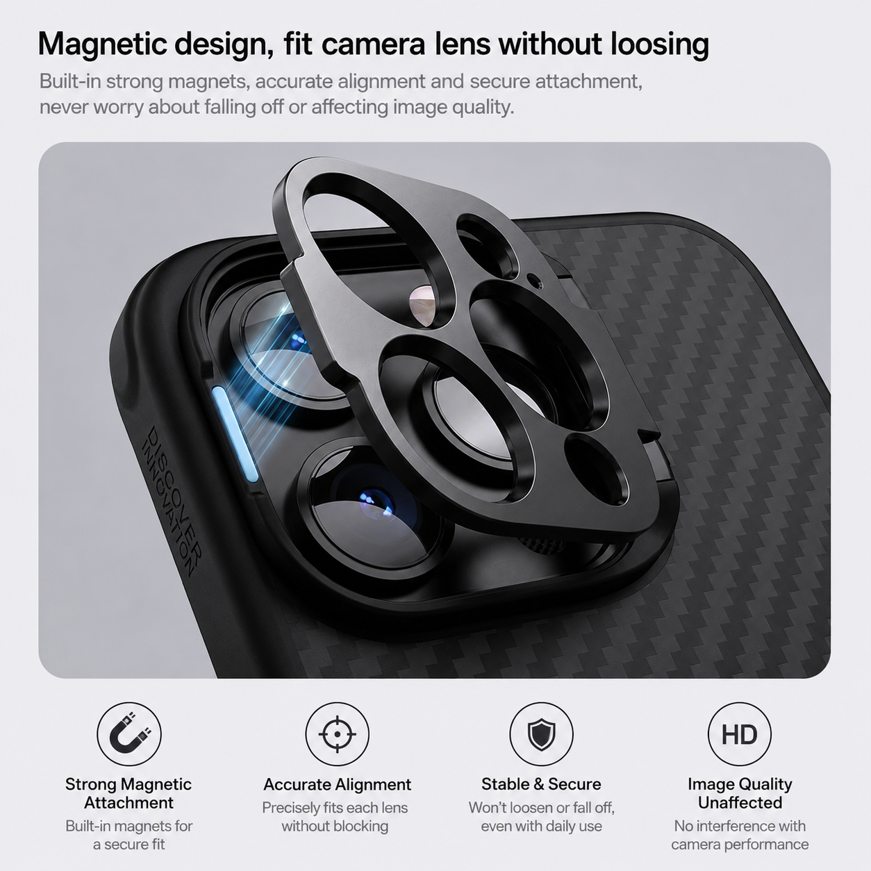 Premium iPhone Case Aramid Fiber Kevlar 600D Half Wrapped Cover with MagSafe Invisible Camera Ring Stand Shockproof Anti Fingerprint Design