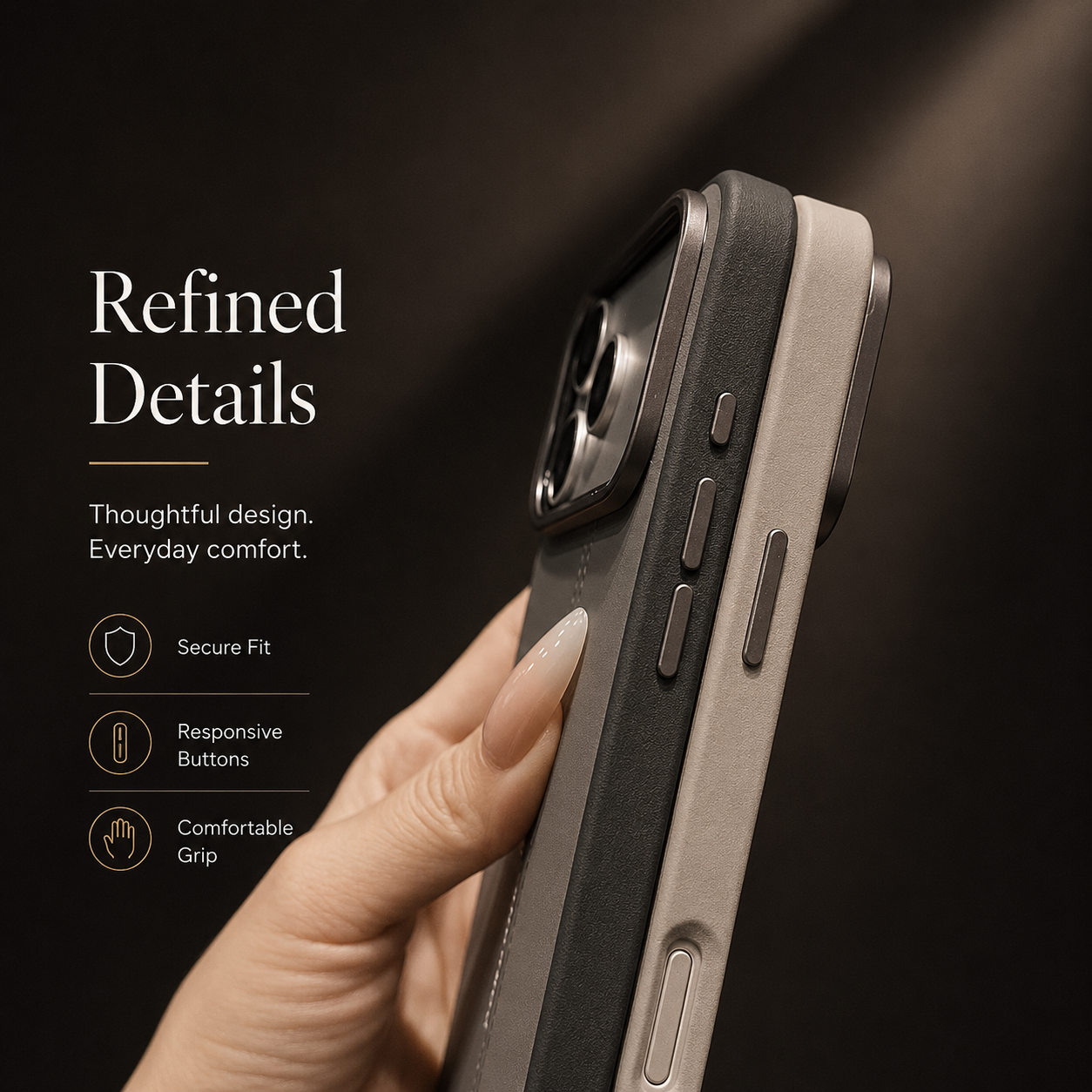 Premium iPhone Case Business Leather MagSafe Magnetic Cover Anti Fall Metal Button Protective Case