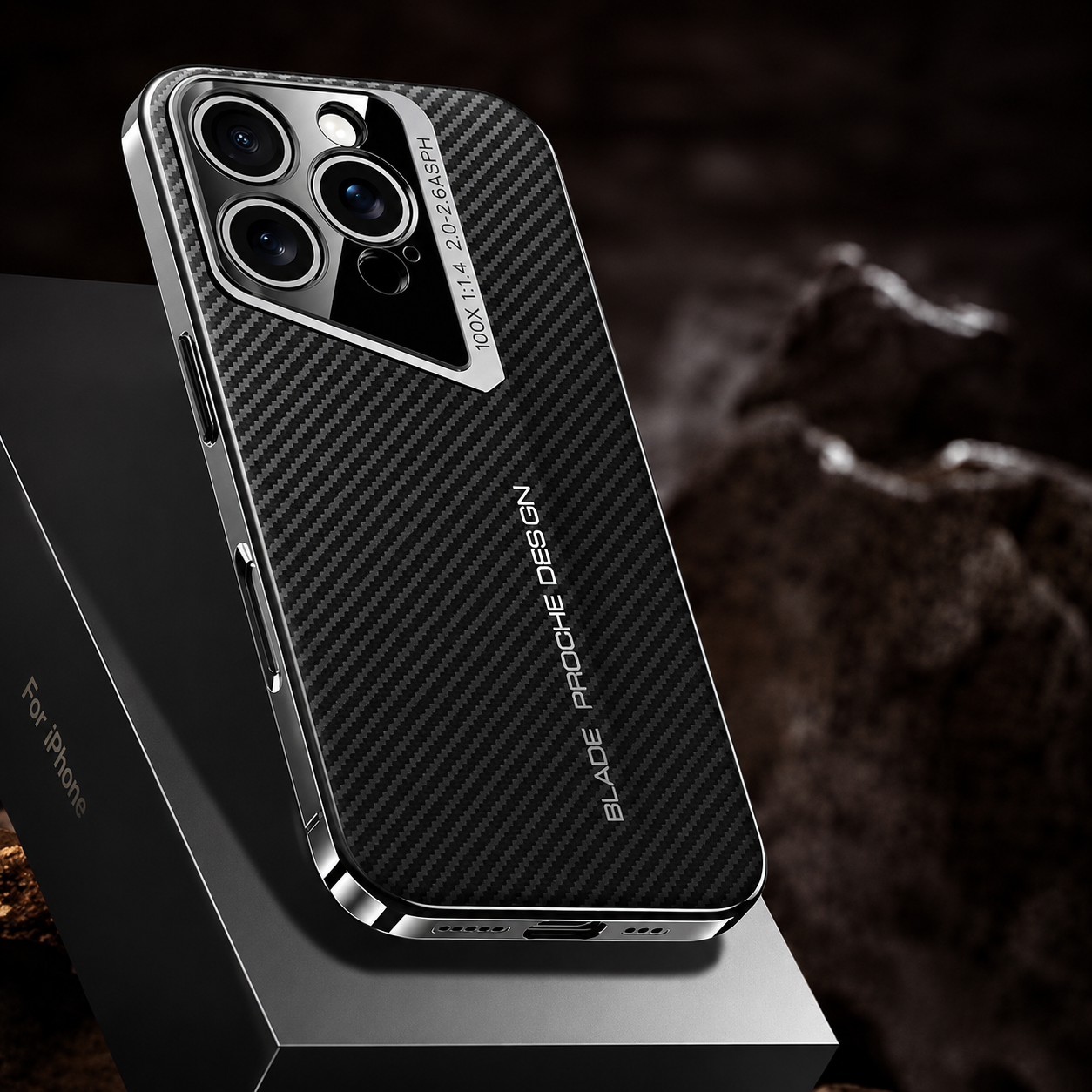 Premium iPhone Case Carbon Fiber Electroplated Cover Magnetic Shockproof Anti Fingerprint Full Coverage Protective Case