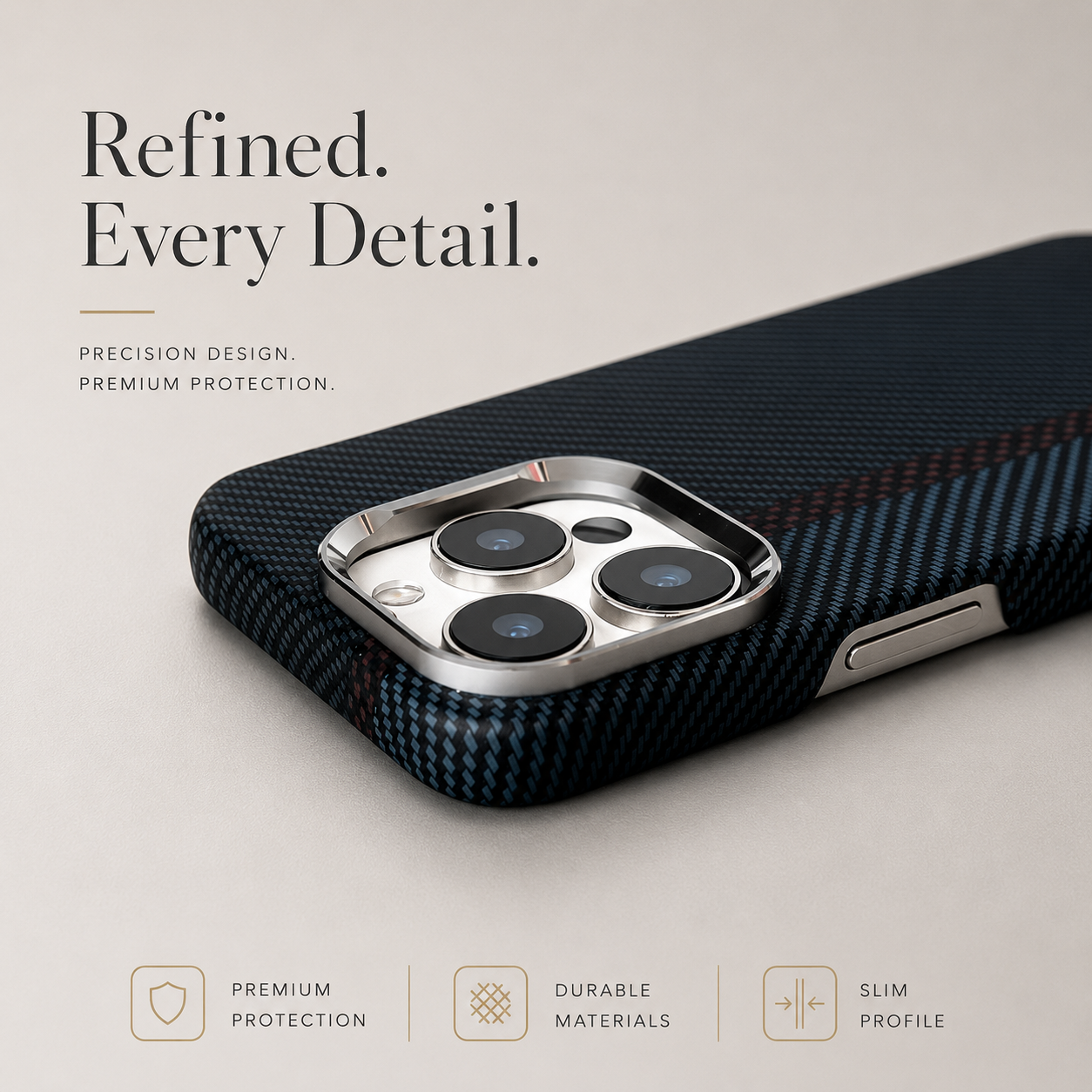 Premium iPhone Case Carbon Fiber Texture Magnetic MagSafe Compatible Shock Absorbing Hybrid Protective Cover