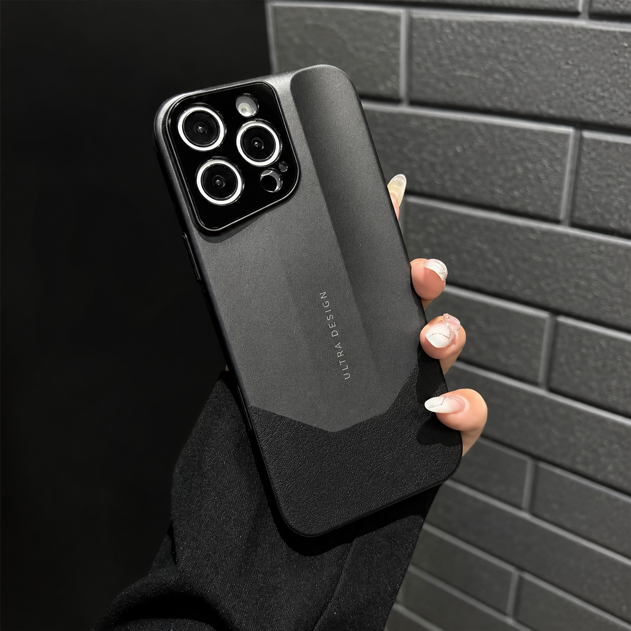 Premium iPhone Case Contrast Color Leather Cover Shockproof PC Hybrid Protective Slim Camera Protection Case