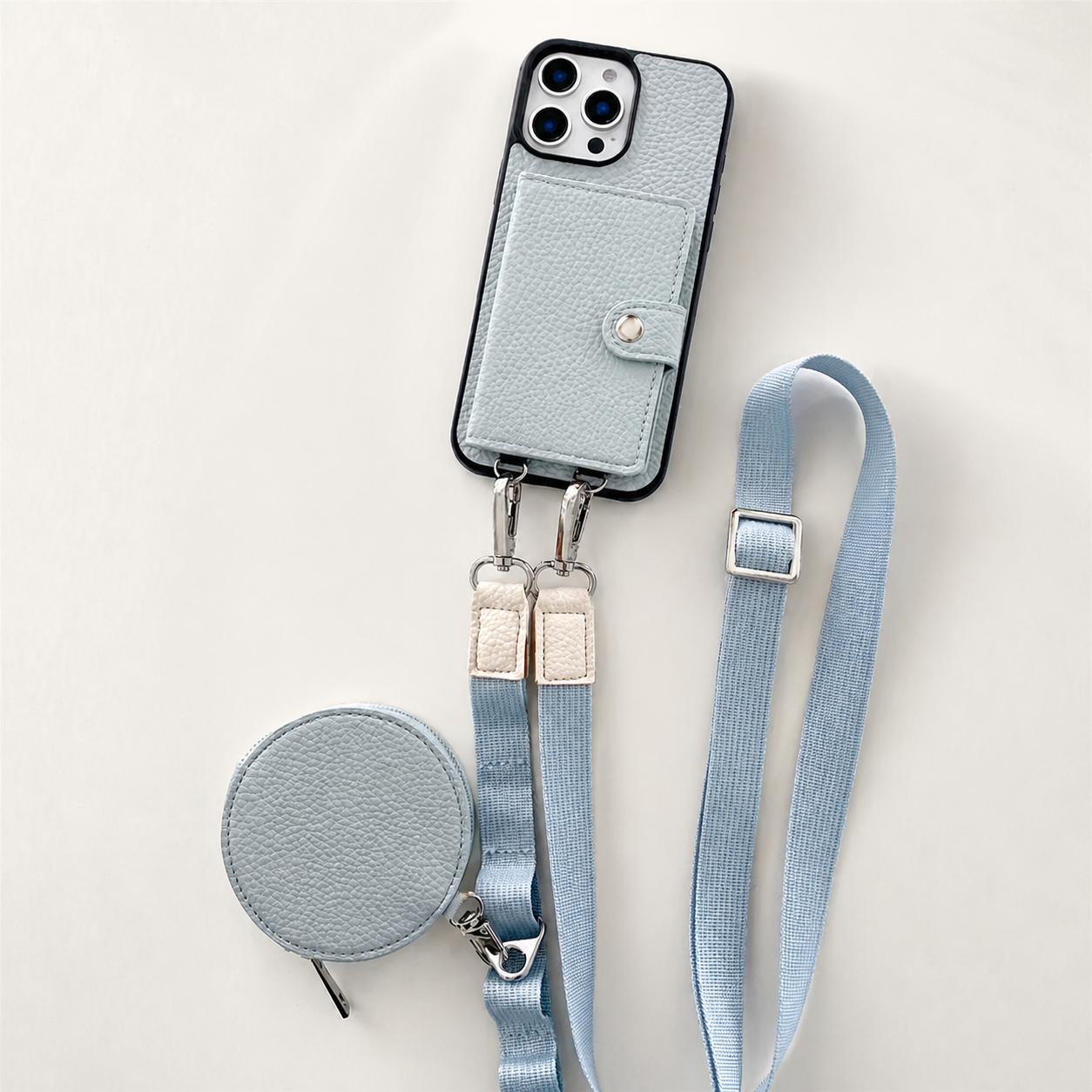 Premium iPhone Case Crossbody Wallet Cover PU Leather Card Holder RFID Protection Full Protection