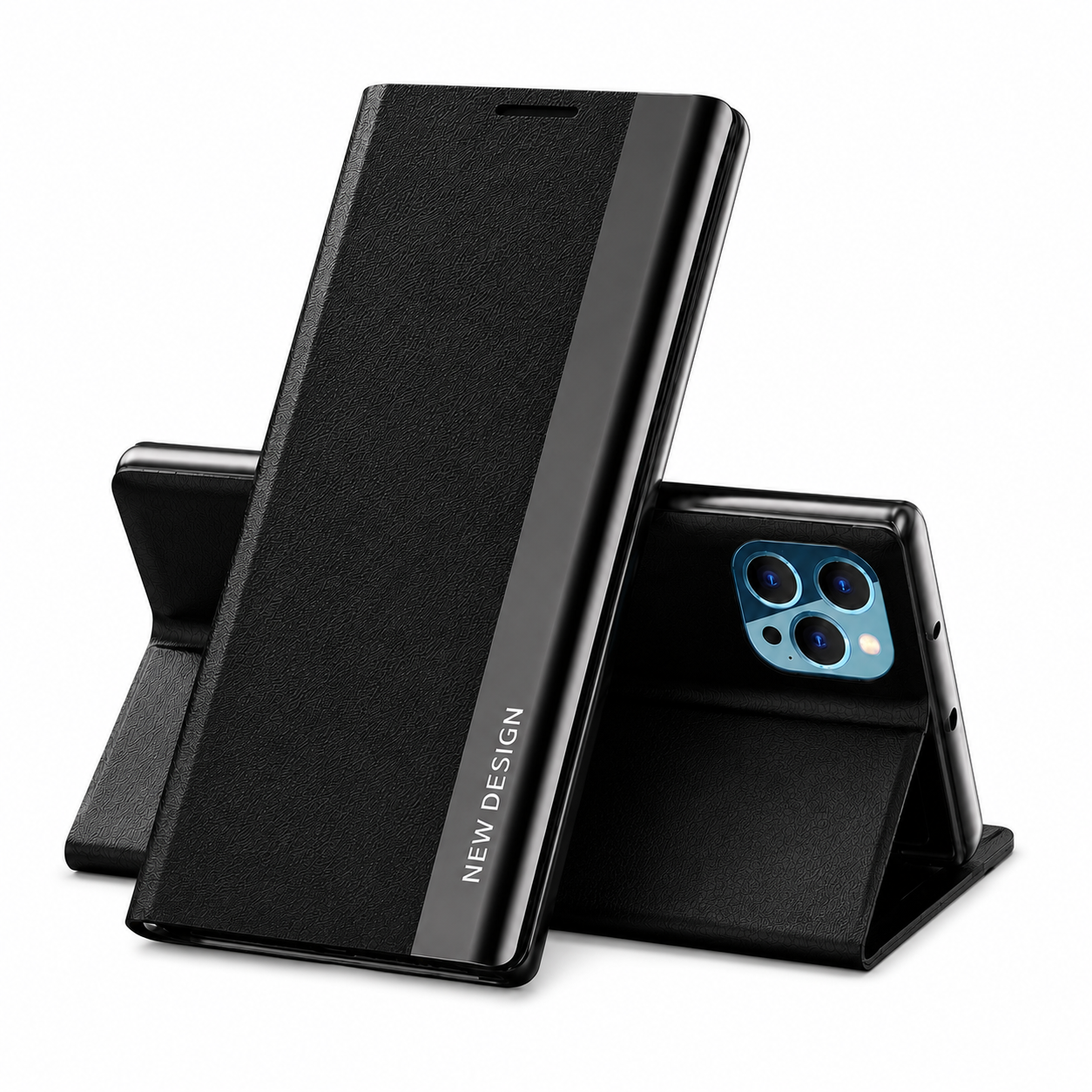 Premium iPhone Case Flip Wallet MagSafe Compatible Magnetic Shockproof Protective Cover Card Holder Stand Function Screen Protection Slim Design