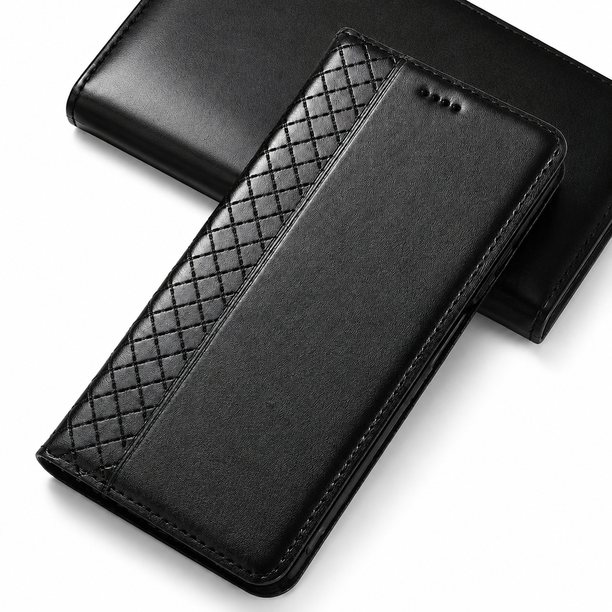 Premium iPhone Case Genuine Nappa Leather Wallet Flip Cover Card Holder Magnetic Closure Full Body Protection