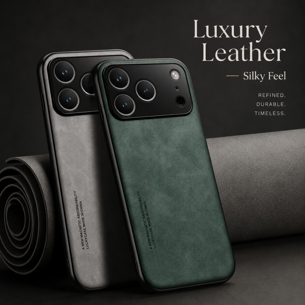 Premium iPhone Case Leather Magnetic Car Mount Cover TPU Protective Slim Anti Scratch Case