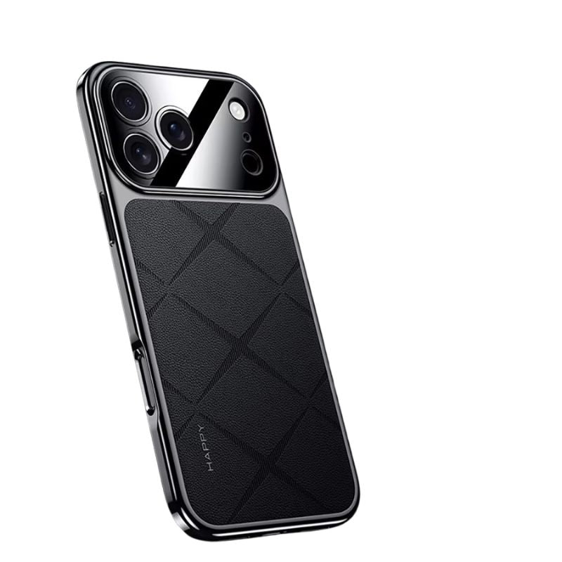 Premium iPhone Case Leather Plating Bumper Cover Shockproof Camera Protection Luxury Protective Case
