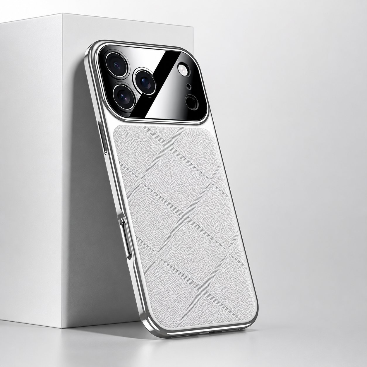 Premium iPhone Case Leather Plating Bumper Cover Shockproof Camera Protection Luxury Protective Case