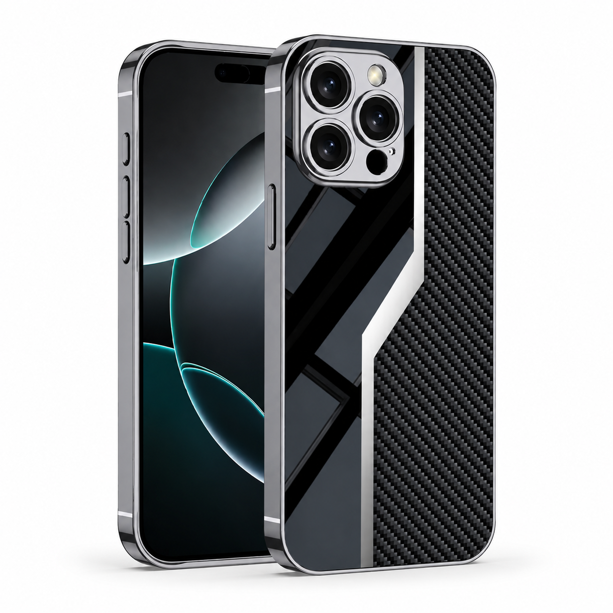 Premium iPhone Case Leather Plating Cover Soft TPU Shockproof Anti Scratch Camera Lens Protection Case