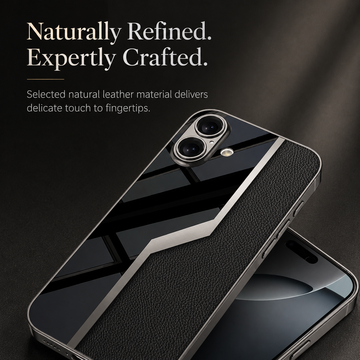 Premium iPhone Case Leather Plating Cover Soft TPU Shockproof Anti Scratch Camera Lens Protection Case