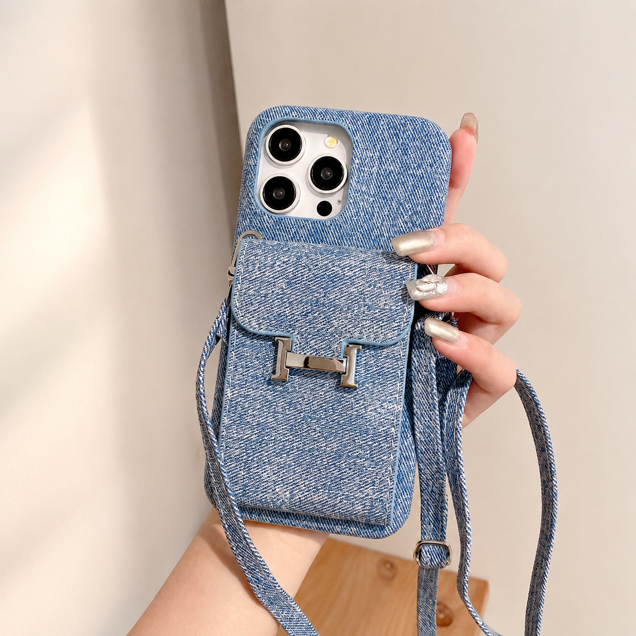 Premium iPhone Case Leather Wallet Crossbody Flip Cover PU Leather Card Pocket Shockproof Full Protection