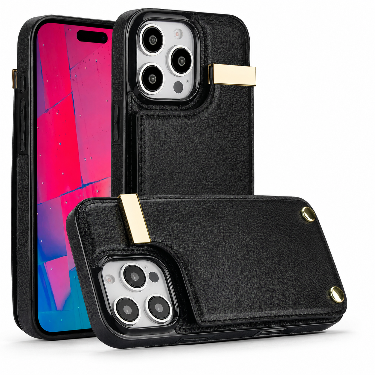 Premium iPhone Case Leather Wallet Flip Cover Card Holder Secure Pocket Shockproof Full Protection