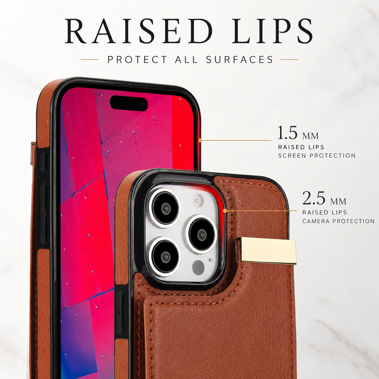 Premium iPhone Case Leather Wallet Flip Cover Card Holder Secure Pocket Shockproof Full Protection