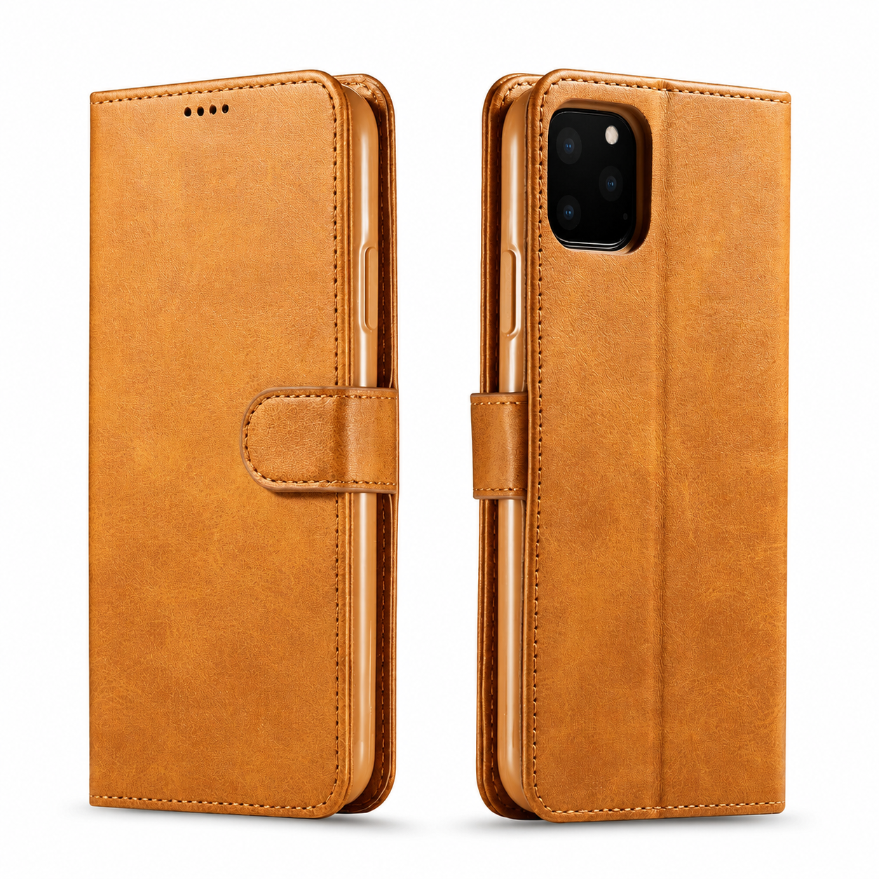 Premium iPhone Case Leather Wallet Flip Cover Card Slot Magnetic Closure Full Body Protection