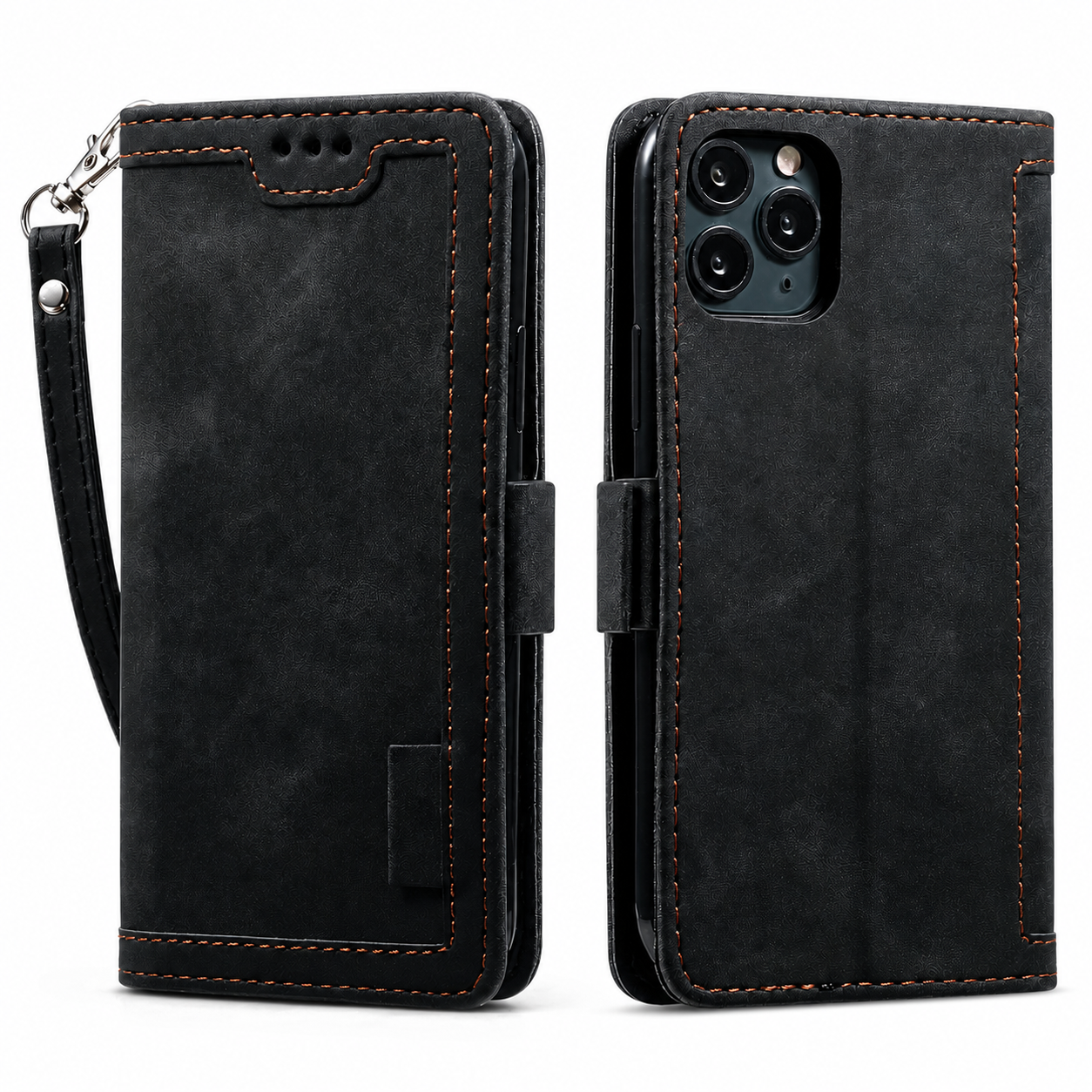 Premium iPhone Case Leather Wallet Flip Cover Card Slots Magnetic Closure Full Body Protection