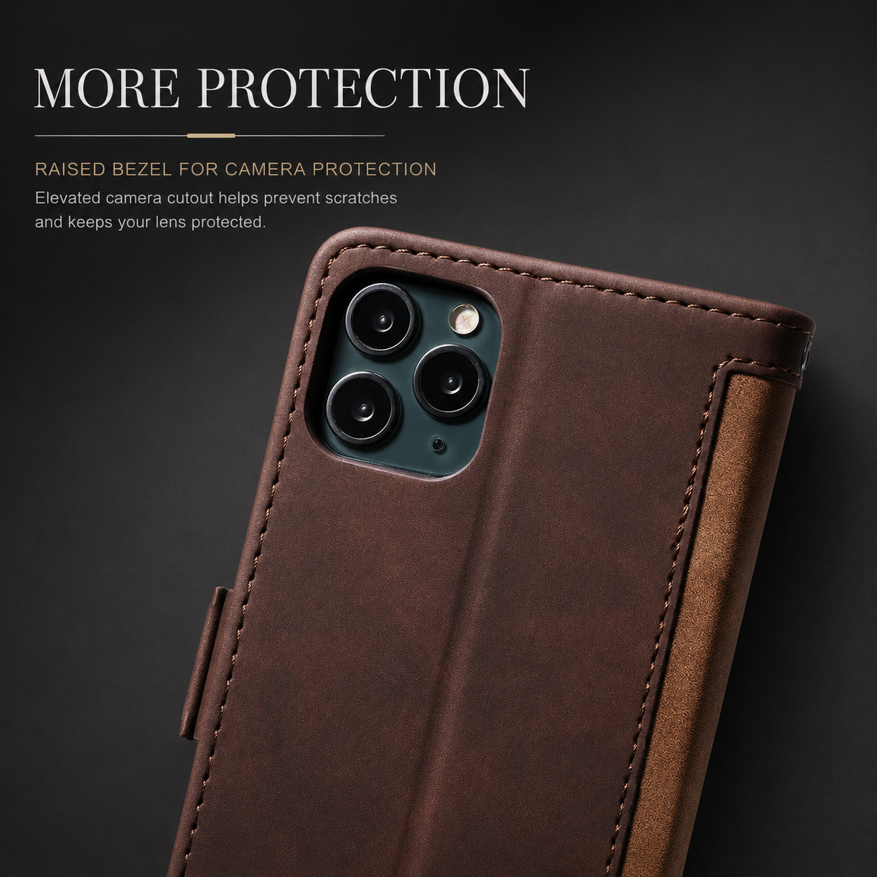 Premium iPhone Case Leather Wallet Flip Cover Card Slots Magnetic Closure Full Body Protection