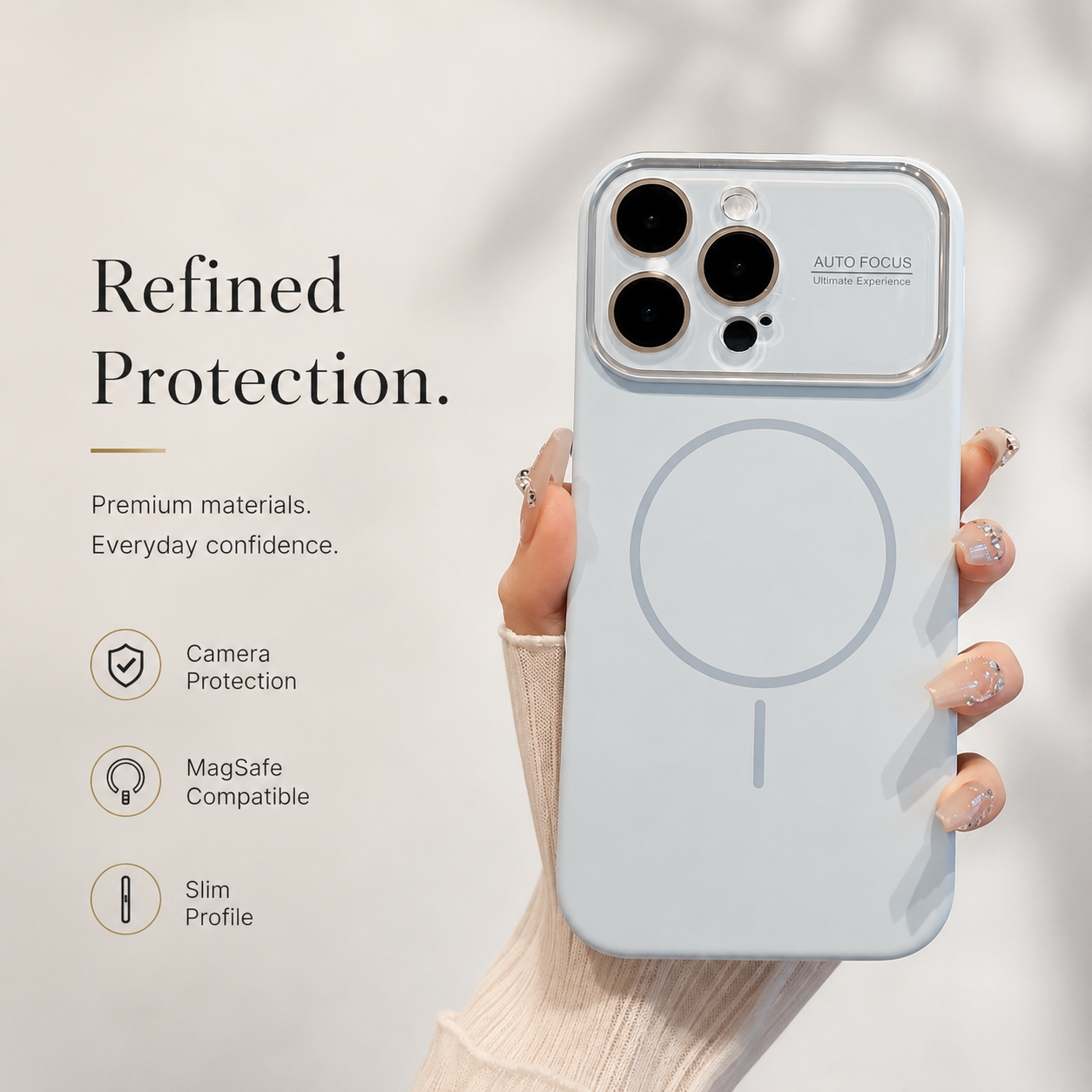 Premium iPhone Case Liquid Silicone MagSafe Cover Shockproof Soft Touch Acrylic Lens Protection Half Wrapped Protective Case
