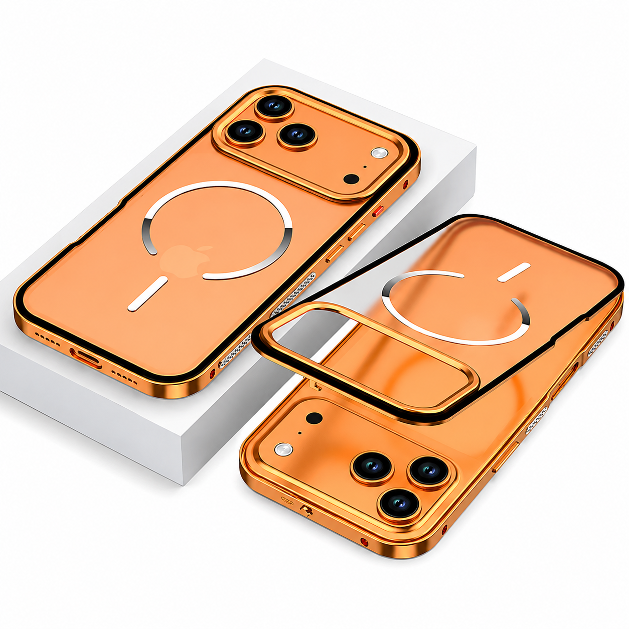 Premium iPhone Case MagSafe Compatible Aluminum Alloy Frosted Backplate Full Protection